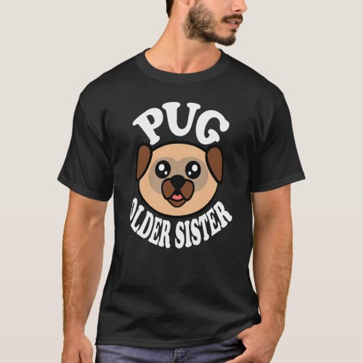 かわいいパグのお姉さん Tシャツ (正面)