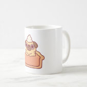 かわいいパグのかぼちゃパイ 笑 コーヒーマグカップ (正面右)