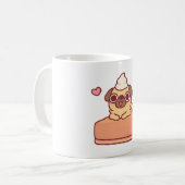 かわいいパグのかぼちゃパイ 笑 コーヒーマグカップ (正面左)