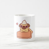 かわいいパグのかぼちゃパイ 笑 コーヒーマグカップ (中央)