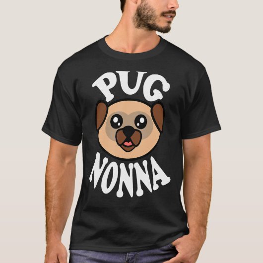 かわいいパグのばばあ Tシャツ (正面)