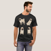かわいいパグのイラストパック Tシャツ (正面フル)