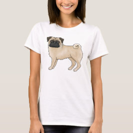 かわいいパグのイラスト Tシャツ