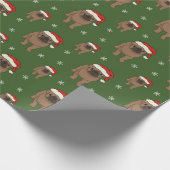 かわいいパグのクリスマスの包装紙 ラッピングペーパー (角)