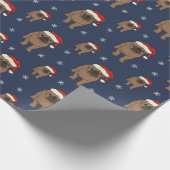 かわいいパグのクリスマスの包装紙 ラッピングペーパー (角)