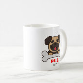 かわいいパグのコーヒーカップ コーヒーマグカップ (正面右)