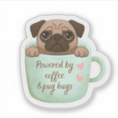 かわいいパグのコーヒーマグステッカー シール (正面)