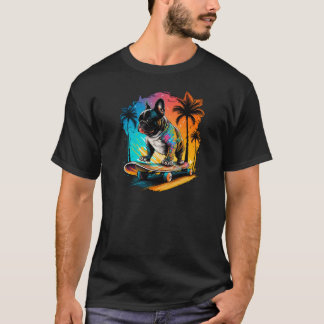 かわいいパグのスケートアート: 愛らしい犬のワ Tシャツ