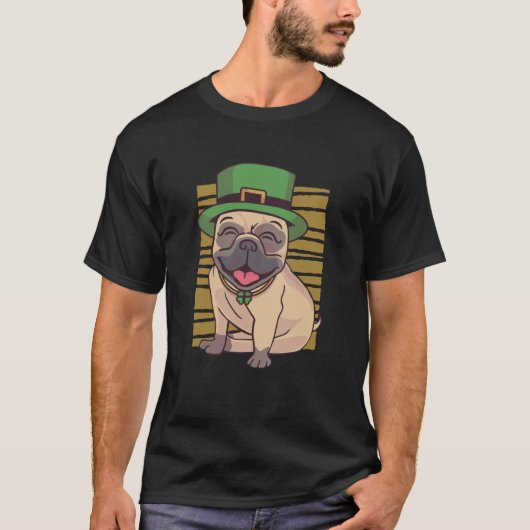 かわいいパグのセントパトリックの日 Tシャツ (正面)
