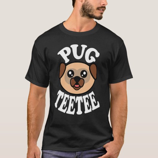 かわいいパグのティーティー Tシャツ (正面)