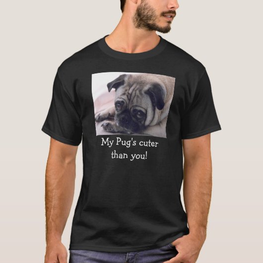 かわいいパグのティー Tシャツ (正面)