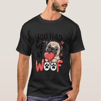 かわいいパグのデザイン あなたは私の心をつかんだ ワクワクする犬好きのためのグッズ Tシャツ