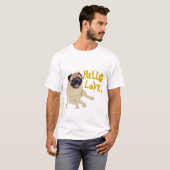 かわいいパグのデザインTシャツ Tシャツ (正面フル)