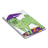 かわいいパグのハロウィンの小犬 ノートブック (右側)