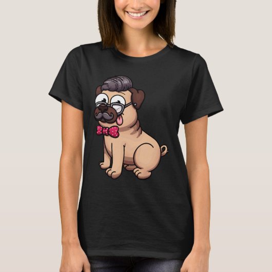 かわいいパグのヒップスタークラシック602 Tシャツ (正面)