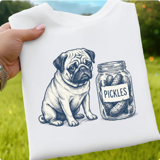 かわいいパグのピクルス、キュートな犬のギフト、ピクルス好きな犬グッズ Tシャツ