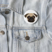 かわいいパグのプレゼント 缶バッジ (インサイチュ)