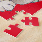 かわいいパグのボーイングのクリスマス遊写真 ジグソーパズル (側面)