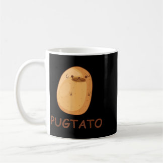 かわいいパグのポテトTシャツ ふざけた犬のポテト Puopen コーヒーマグカップ