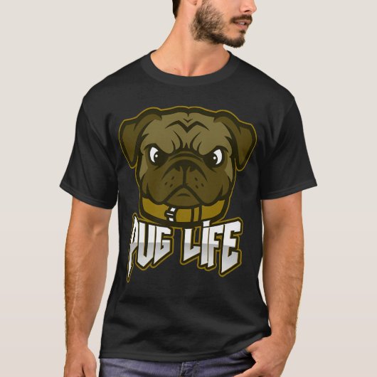 かわいいパグのママ犬、パグママ、かわいい犬の装飾 Tシャツ (正面)