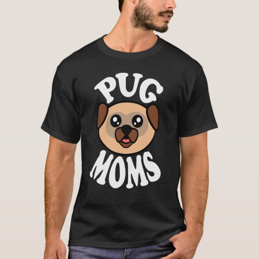 かわいいパグのママ Tシャツ (正面)