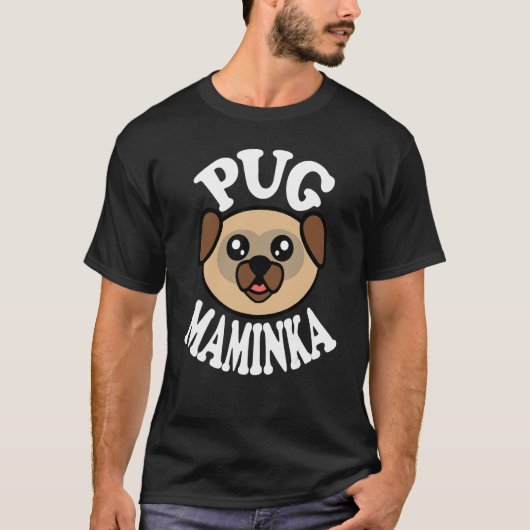 かわいいパグのマミンカ Tシャツ (正面)