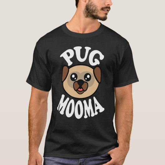 かわいいパグのモーマ Tシャツ (正面)