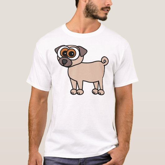 かわいいパグのワイシャツ Tシャツ (正面)