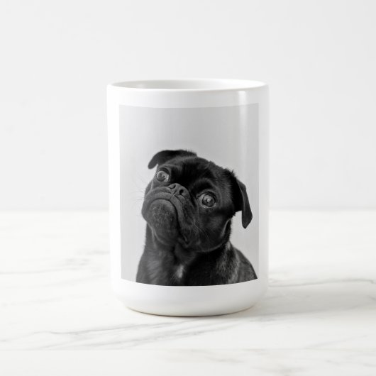 かわいいパグの写真 コーヒーマグカップ (中央)