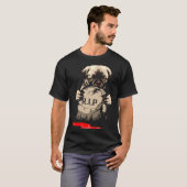 かわいいパグの墓石 962 Tシャツ (正面フル)
