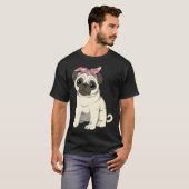 かわいいパグの女の子 Tシャツ (正面フル)