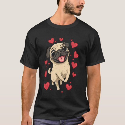 かわいいパグの子供たち Tシャツ (正面)