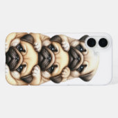 かわいいパグの子犬の山 iPhoneケース (裏面横)
