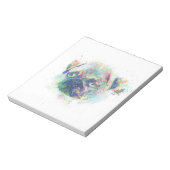 かわいいパグの子犬の水色の（ばちゃばちゃ）跳ねる絵を描 ノートパッド (回転)