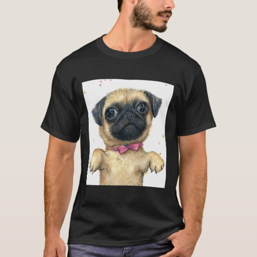 かわいいパグの子犬クラシック 175 Tシャツ (正面)