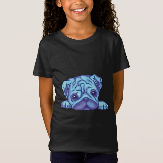 かわいいパグの子犬 Tシャツ (正面)