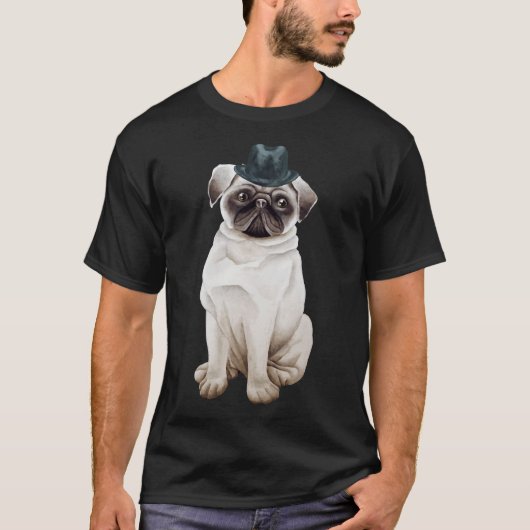 かわいいパグの帽子 クラシック 363 Tシャツ (正面)