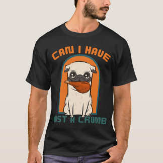 かわいいパグの感謝祭、おひとつぶください f tシャツ