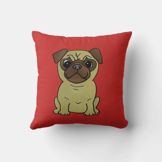 かわいいパグの枕 クッション (裏面)
