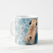 かわいいパグの水彩肖像画 コーヒーマグカップ (正面左)