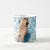 かわいいパグの水彩肖像画 コーヒーマグカップ (中央)