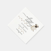 かわいいパグの犬が大歓迎 スタンダードカクテルナプキン (角)