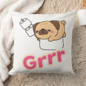 かわいいパグの犬とマシュマロ Grrr クッション (ブランケット)
