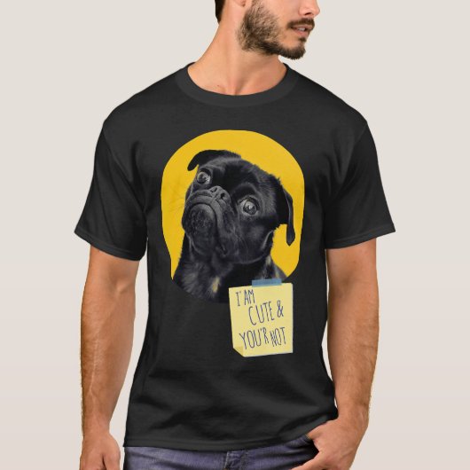 かわいいパグの犬の面白いデザイン123 Tシャツ (正面)