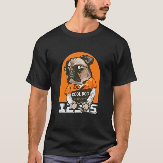 かわいいパグの犬の面白いデザイン Tシャツ (正面)