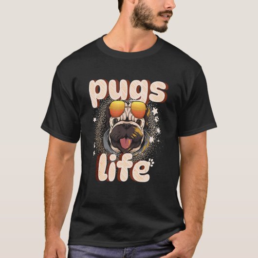 かわいいパグの生活 パグ犬 Tシャツ (正面)