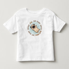 かわいいパグの赤ちゃん服 | 食べる・寝る・繰り返す トドラーTシャツ