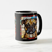 かわいいパグの陶器コーヒーマグ マグカップ (正面右)