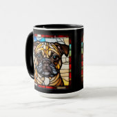 かわいいパグの陶器コーヒーマグ マグカップ (正面左)