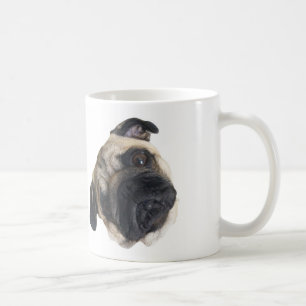 かわいいパグの頭部の傾きのマグ コーヒーマグカップ